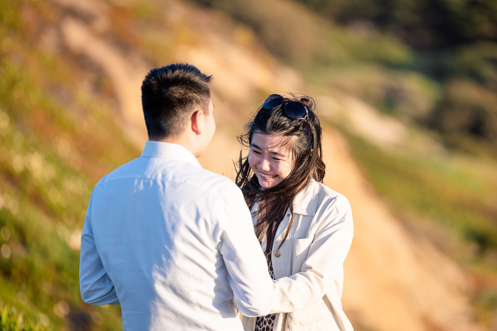 close-up shot of girl during proposal