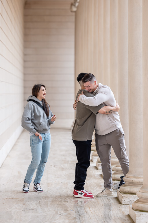 congratulating and hugging after proposal