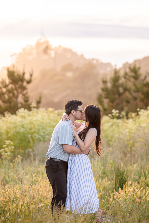 a couple kissing