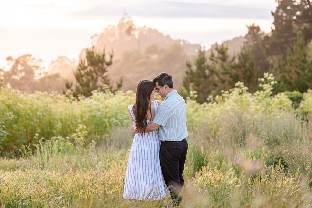 engagement photo pose facing away from the camera