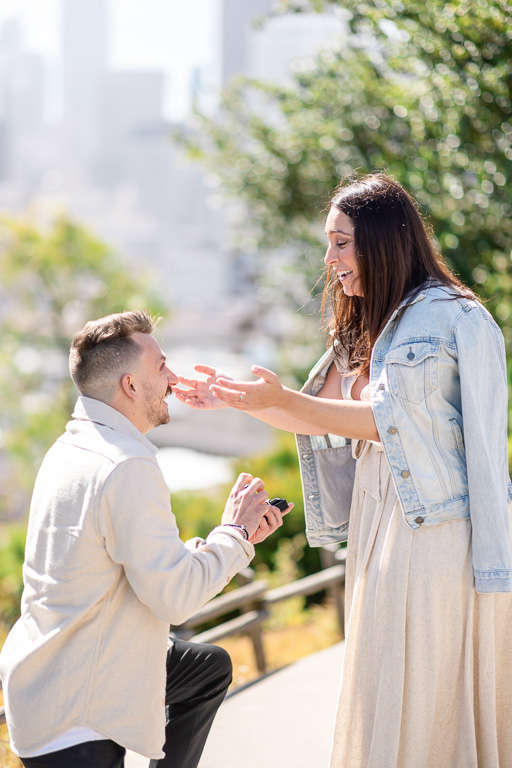 San Francisco hidden surprise proposal at Ina Coolbrith Park