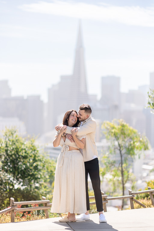 soft romantic morning engagement photos in San Francisco