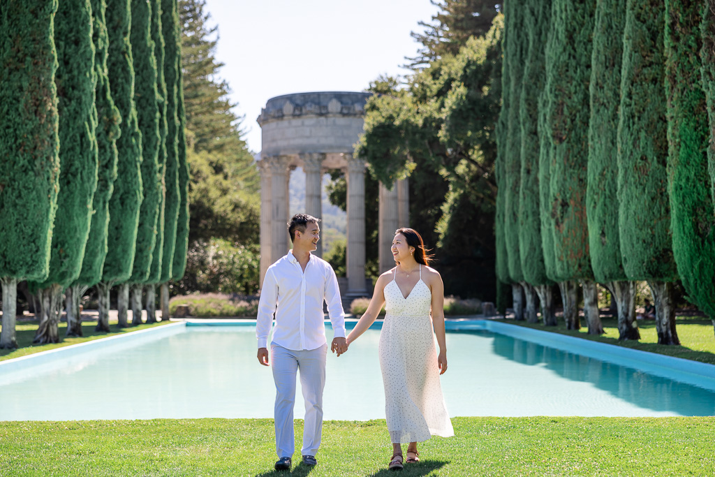 engagement photos at the Pulgas Water Temple