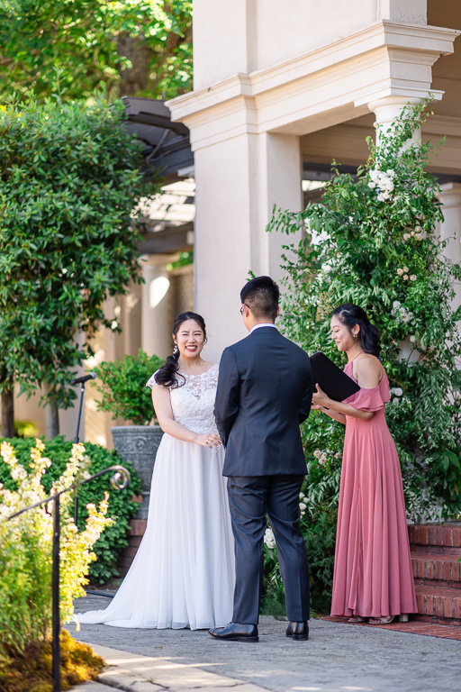 side view of wedding ceremony