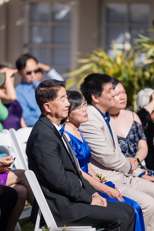 parents of the bride during wedding ceremony