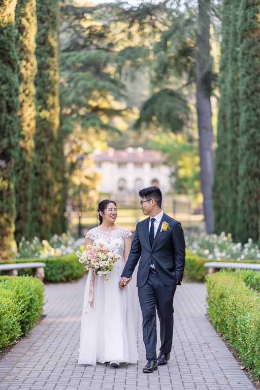 Villa Montalvo sunset wedding photos