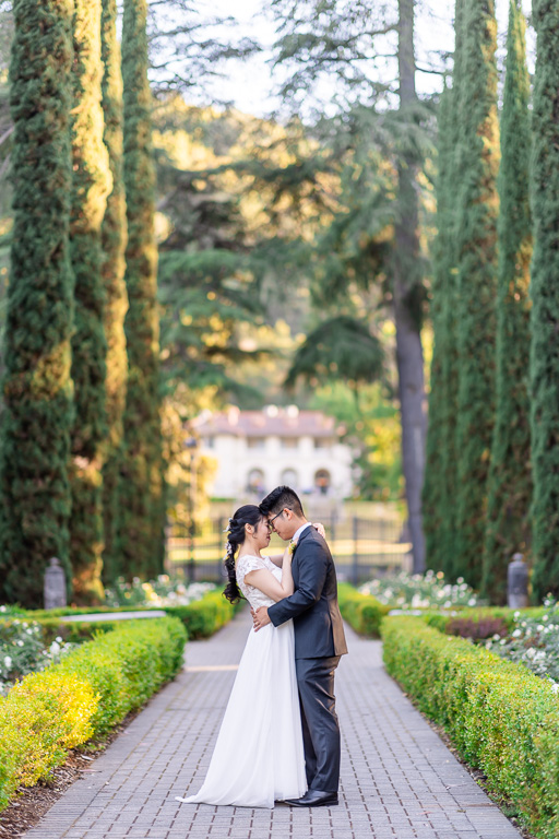 bride & groom wedding photos at Montalvo Arts Center