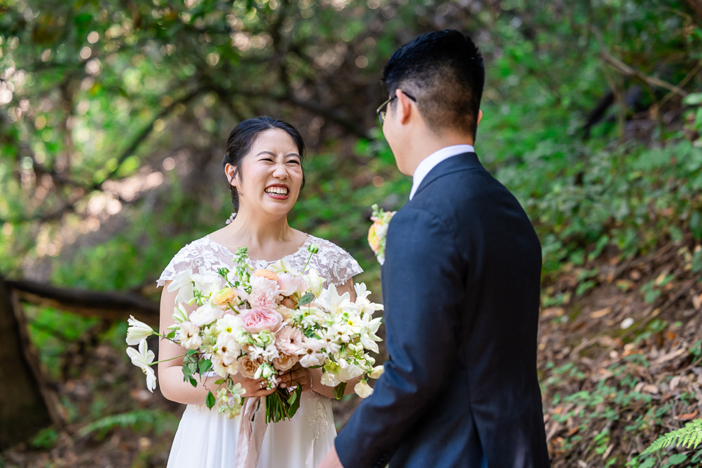 bride holding a big bouquet