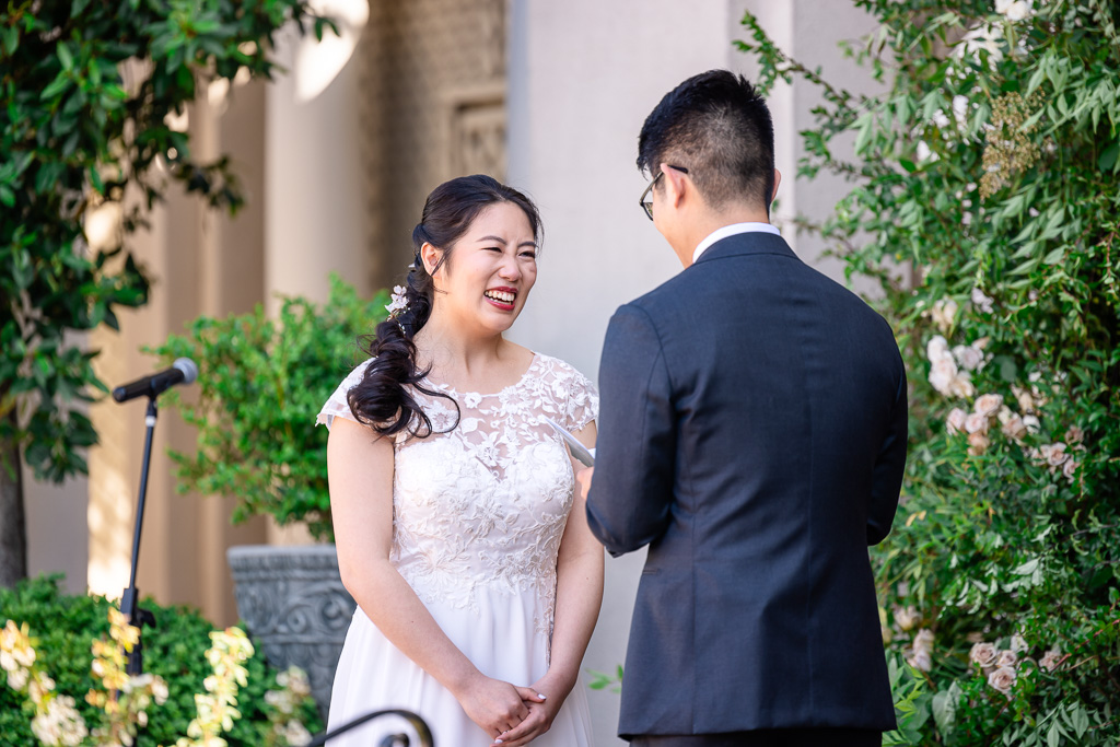 bride laughing happily