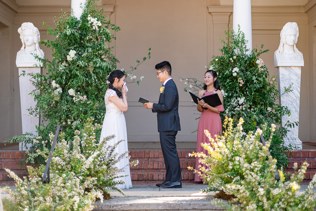 bride wiping away a tear