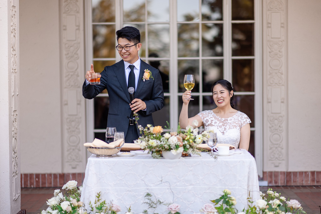 a toast from the bride and groom