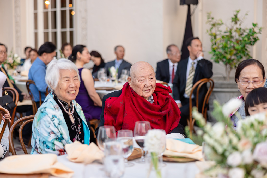 grandparents seated at dinner table