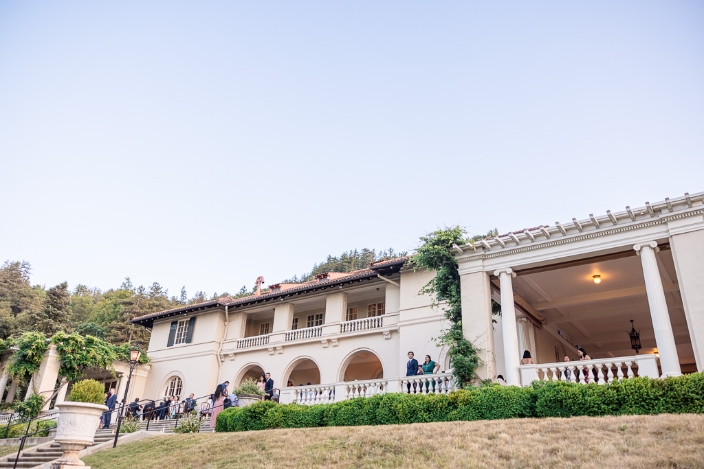 exterior of Villa Montalvo for dinner reception