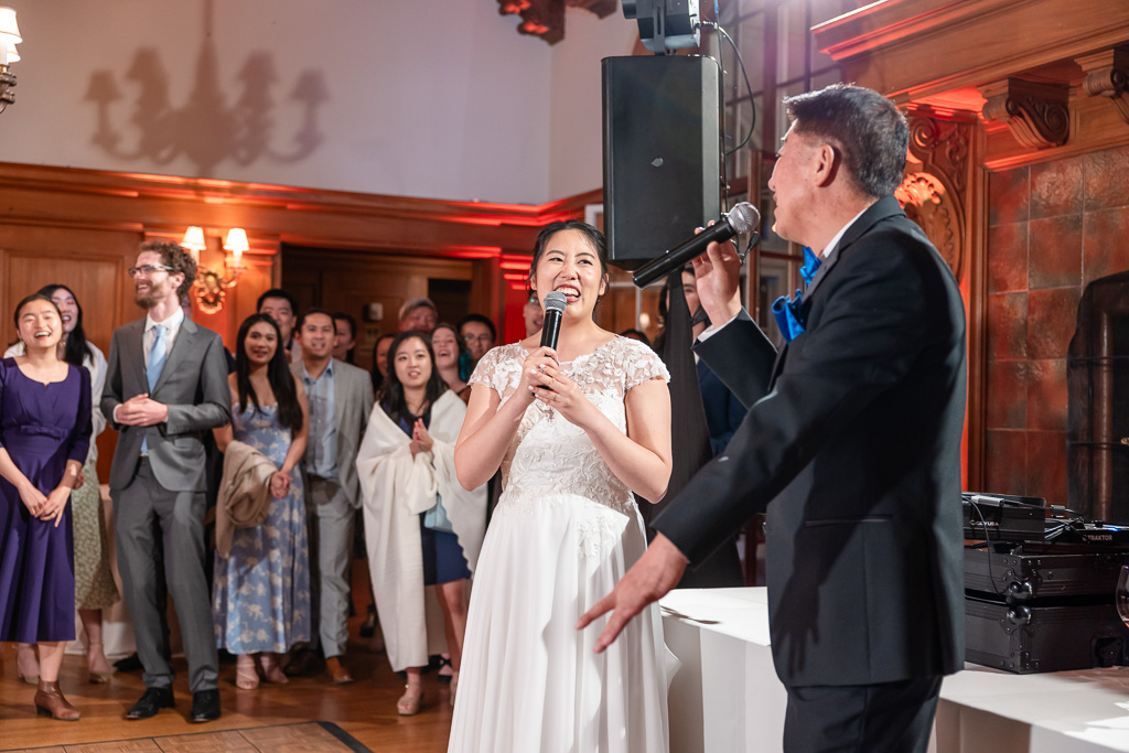 bride and dad singing performance