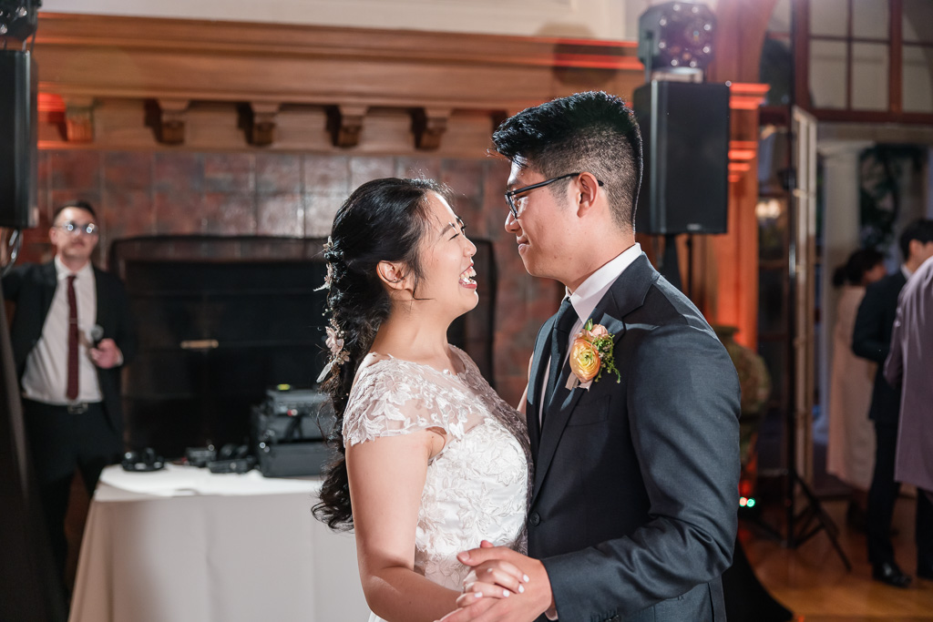 bride and groom first dance at Villa Montalvo