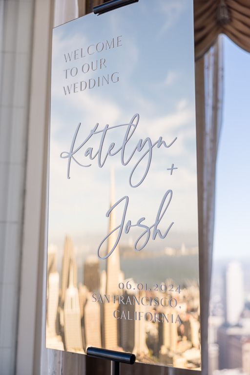 calligraphy mirror wedding sign