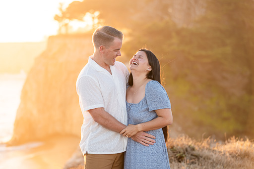 engagement photos with golden light