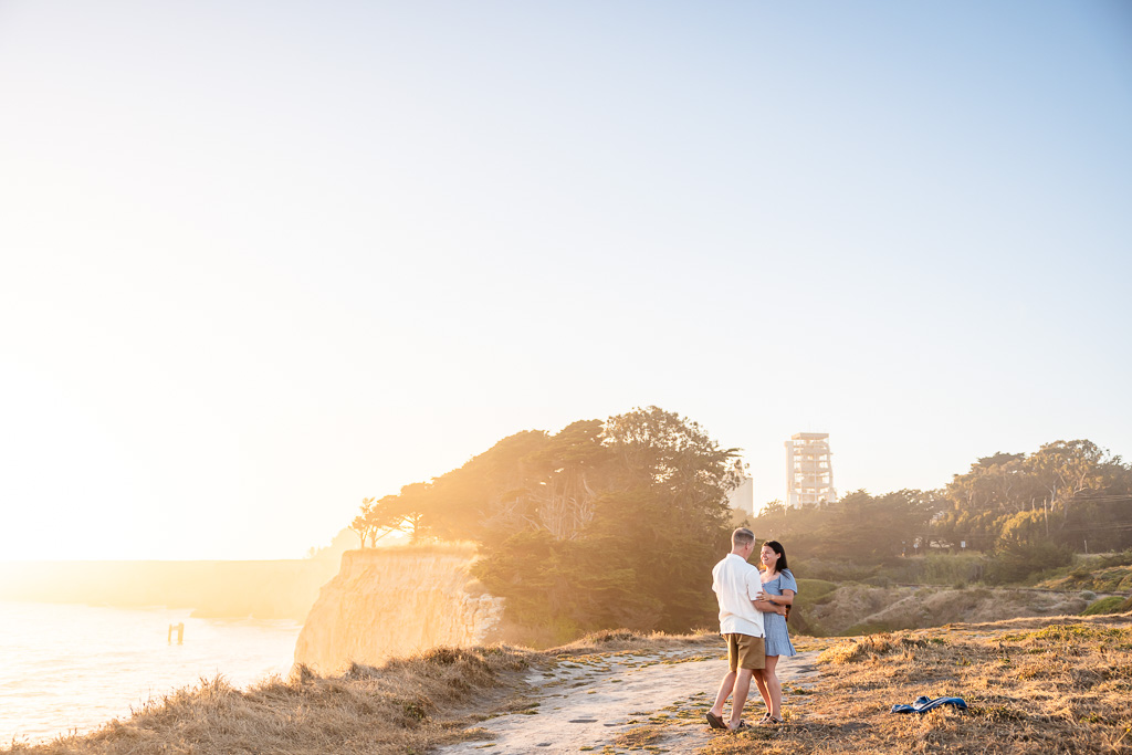 golden hour sunset Davenport engagement photos