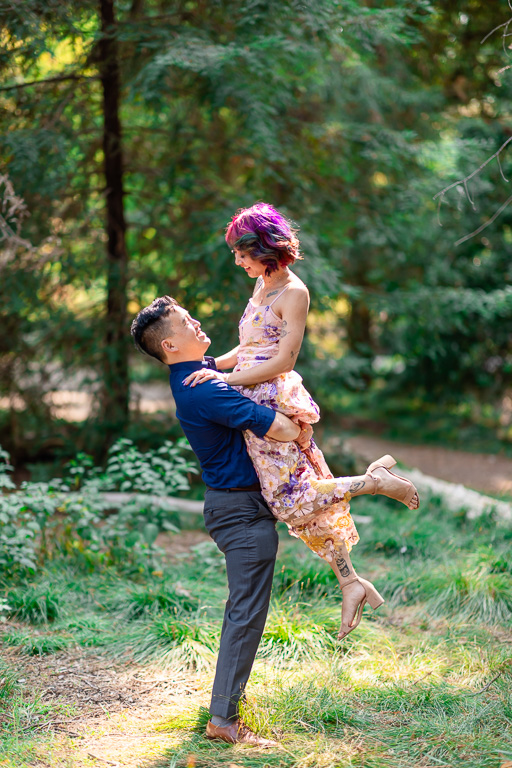 UC Davis redwoods engagement session