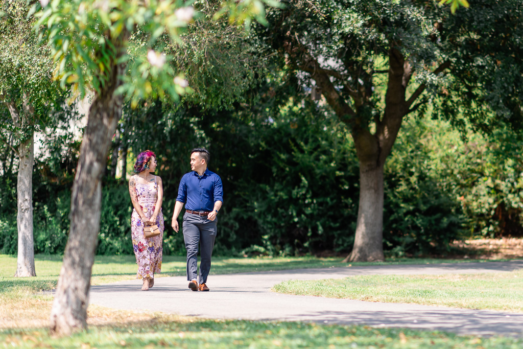 couple walking through Northstar Park