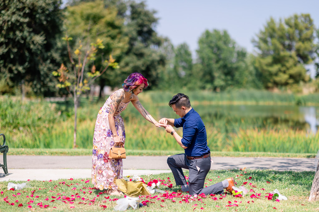 hidden camera capturing surprise proposal at UC Davis