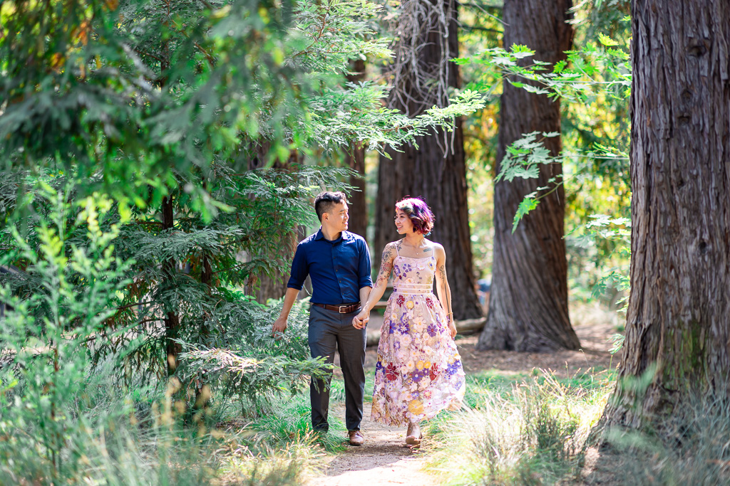 sunny engagegement photos at T. Elliot Weier Redwood Grove