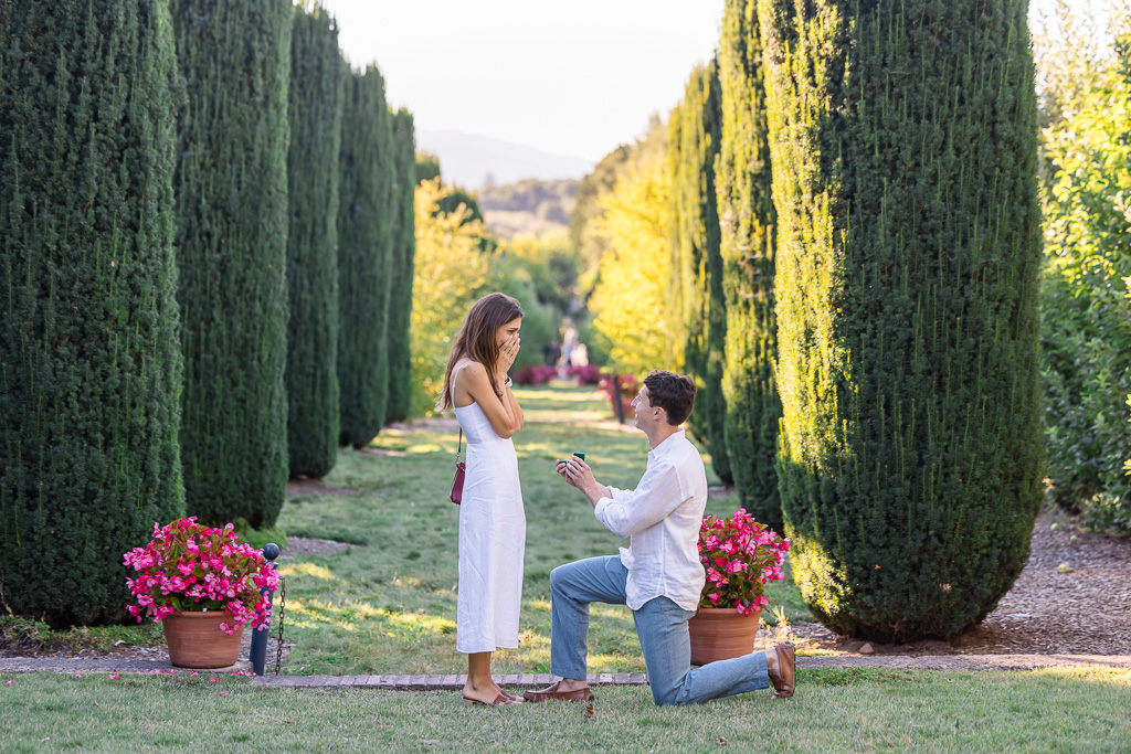 Filoli Historic Garden surprise proposal at the High Place