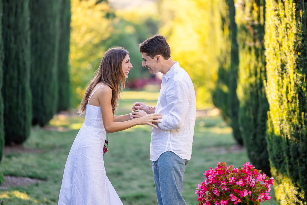 surprise engagement at Filoli Gardens