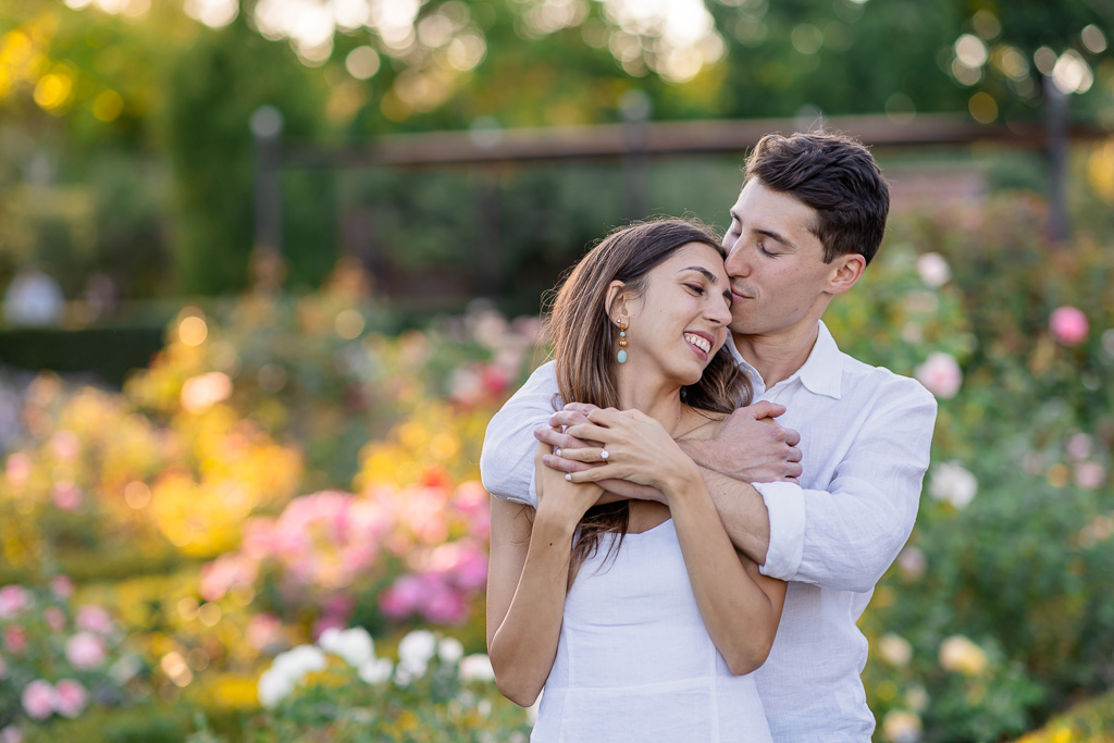 Bay Area flower garden engagement photos