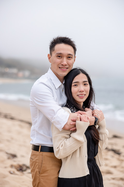 foggy engagement photos