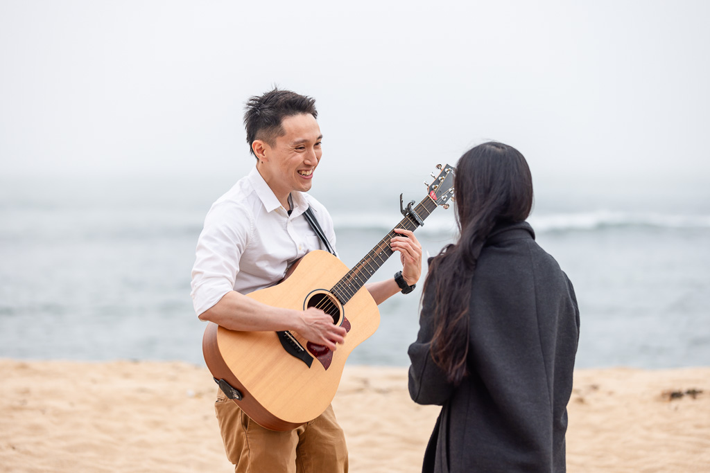 guitar proposal at Martin’s Beach in Half Moon Bay