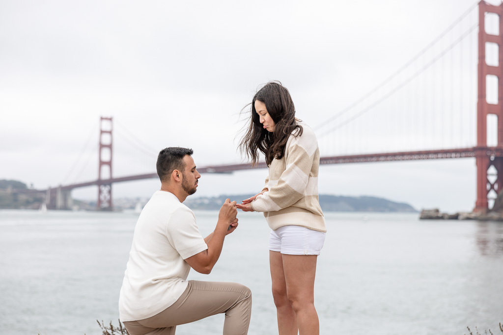 cute pouty face during surprise proposal