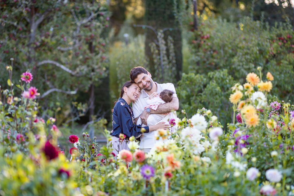 romantic golden hour family photo shoot with baby