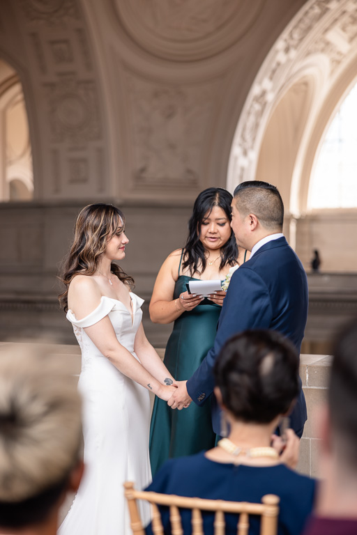 couple with their own officiant at City Hall