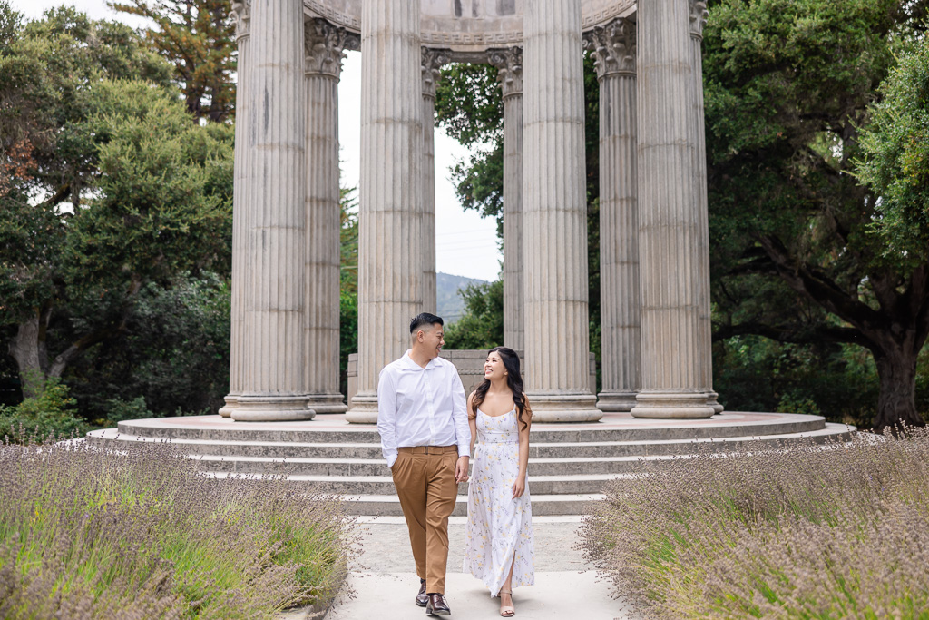 engagement session at the Pulgas Water Temple