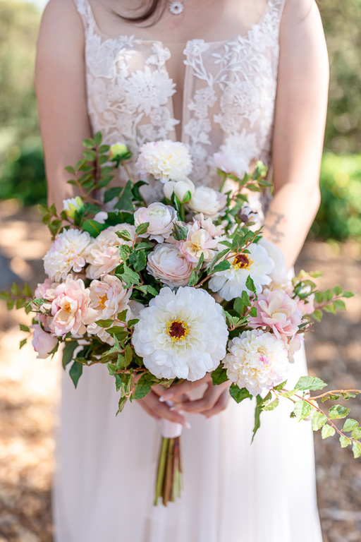 bride's bouquet closeup shot