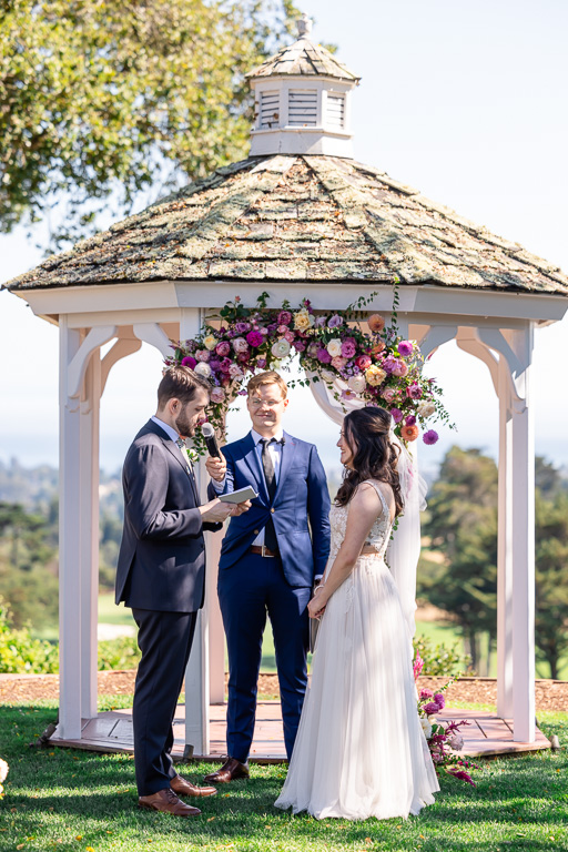 groom giving his vows at the ceremony