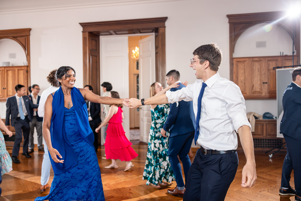 guests at the wedding reception dance floor