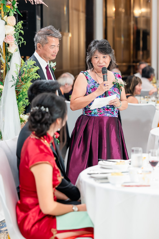 parents of the bride giving a speech