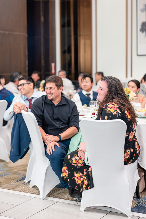 guests enjoying the dinner toasts