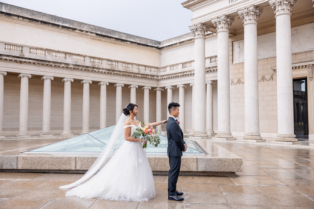 wedding first look at the Legion of Honor