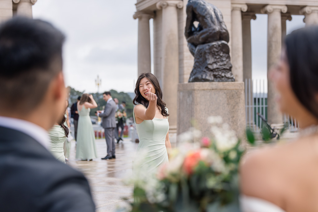 candid photo of bridesmaid