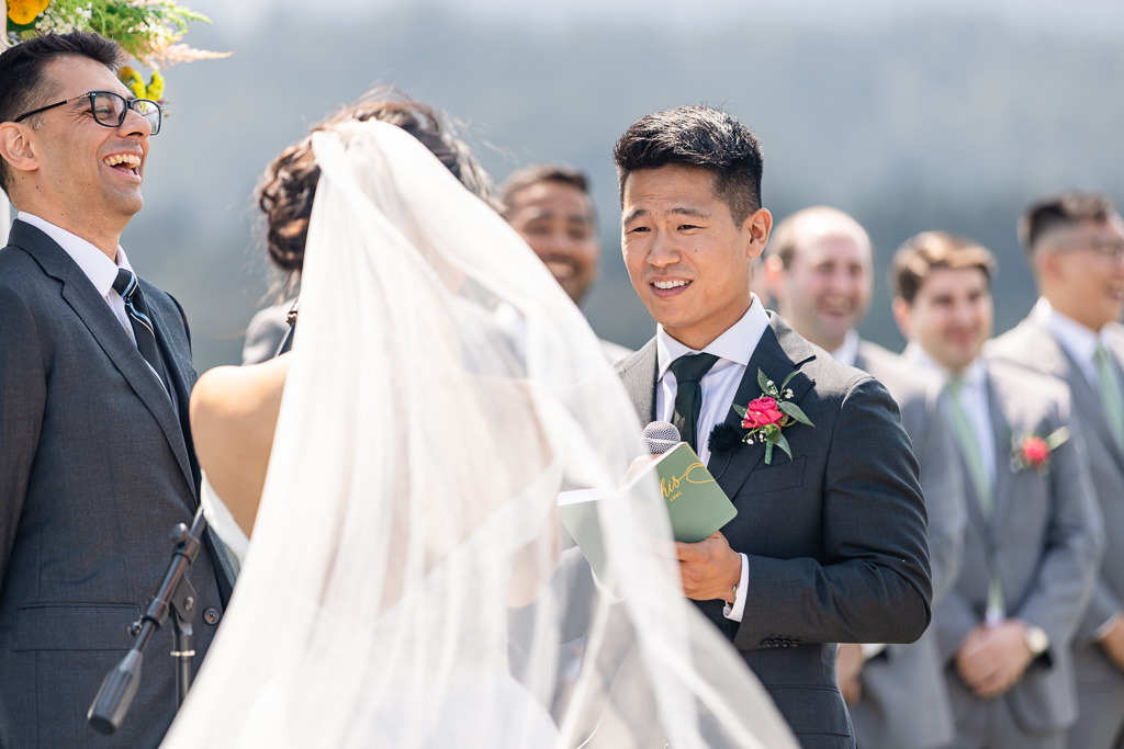 groom reading from 