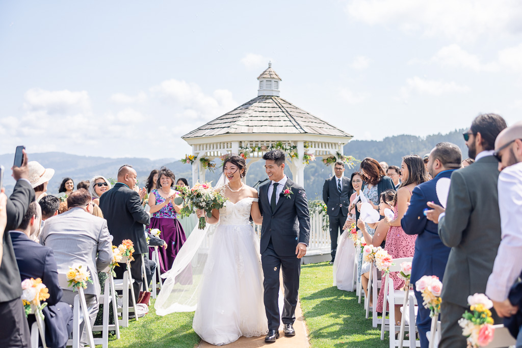 Fairview Crystal Springs wedding recessional from the gazebo site