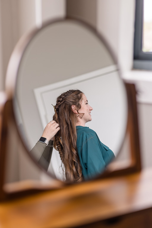 bride getting ready at Mavericks House