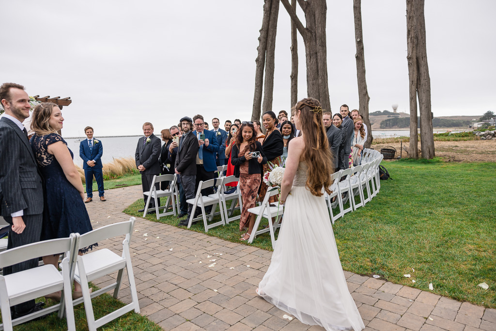 bride walking up the aisle