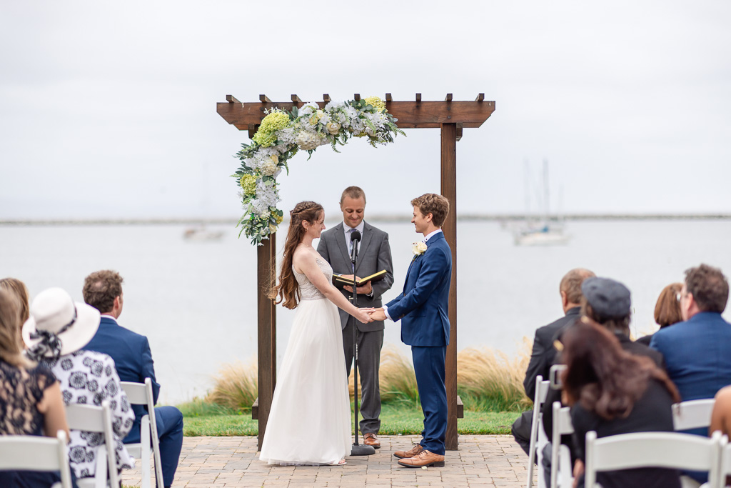 outdoor ceremony at Mavericks House in Half Moon Bay