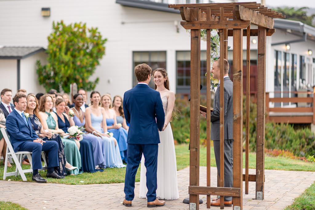 wedding ceremony photo from behind the altar