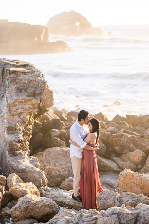 Sutro Baths ruins sunset engagement shoot