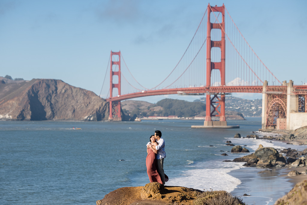 secret spot for engagement photos at the Golden Gate Bridge